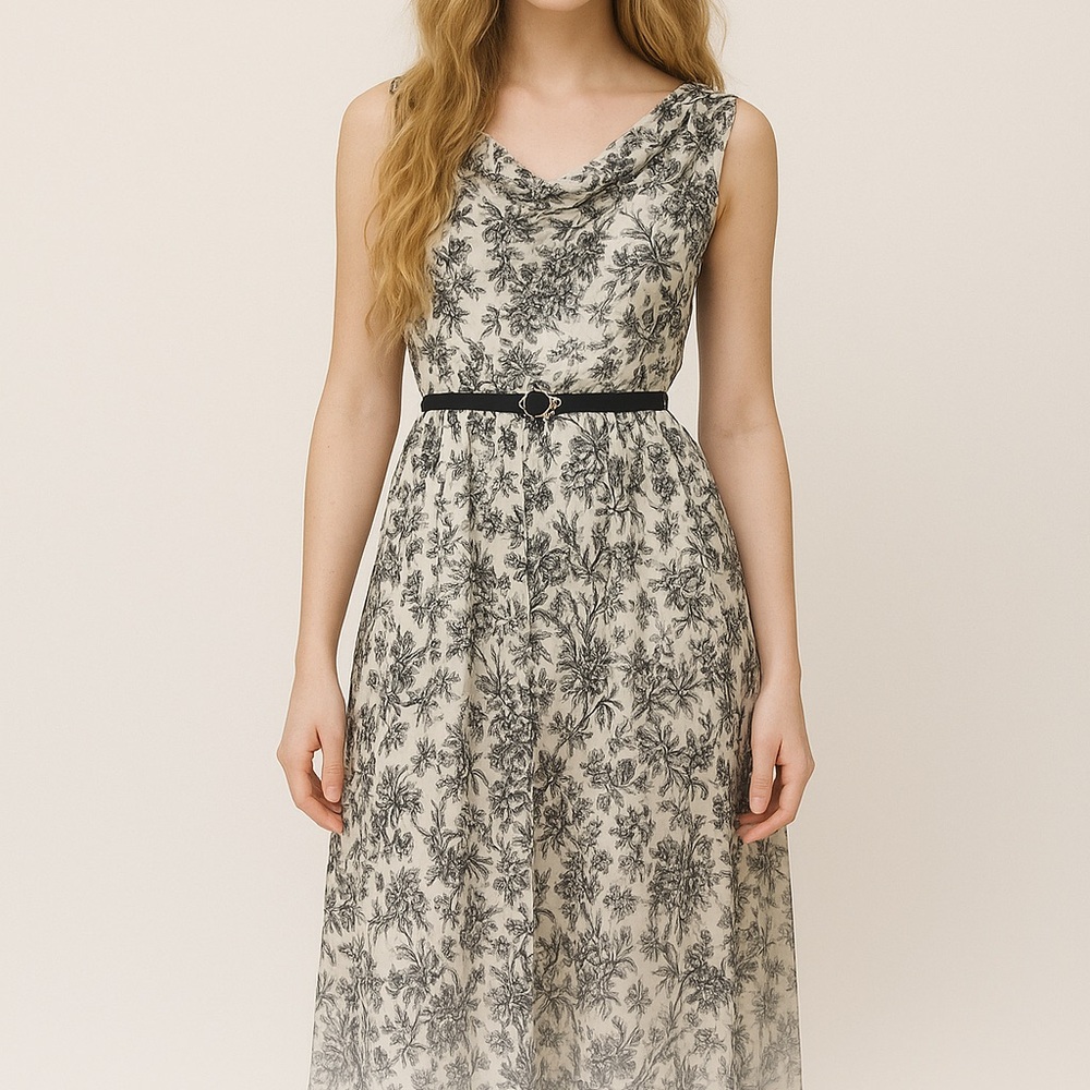 Black & Ivory Enchanted Floral Mesh Maxi Dress NWT Size 12 Fairy Whimsy Goth - Picture 3 of 9